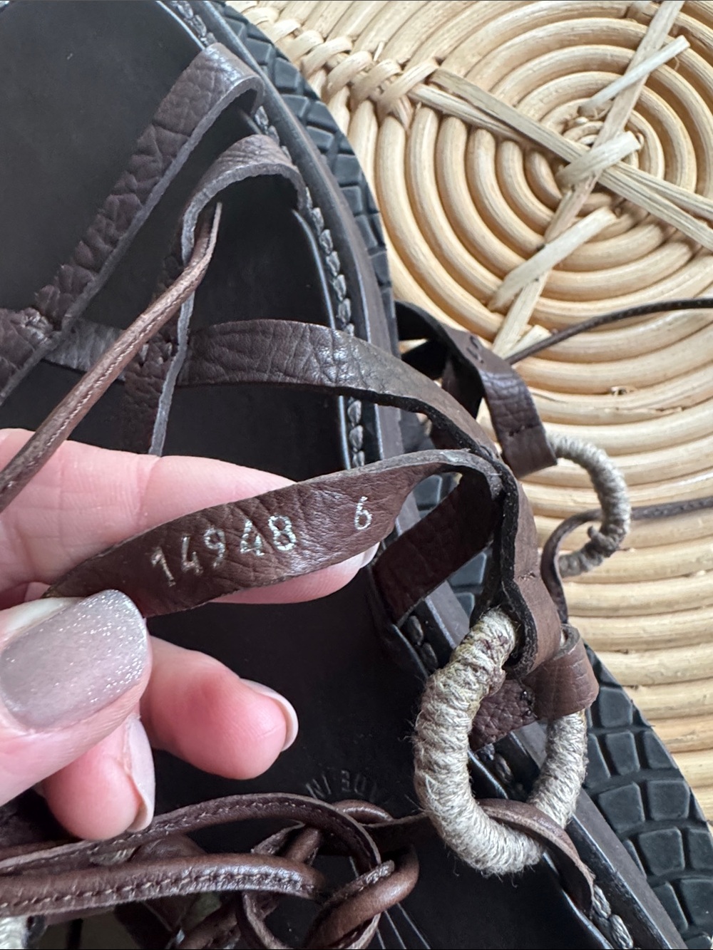 Casare Paciotti Brown Leather Lace Up Gladiator Ankle Wrap Rope Sandals Sz 40 EU - Picture 11 of 16